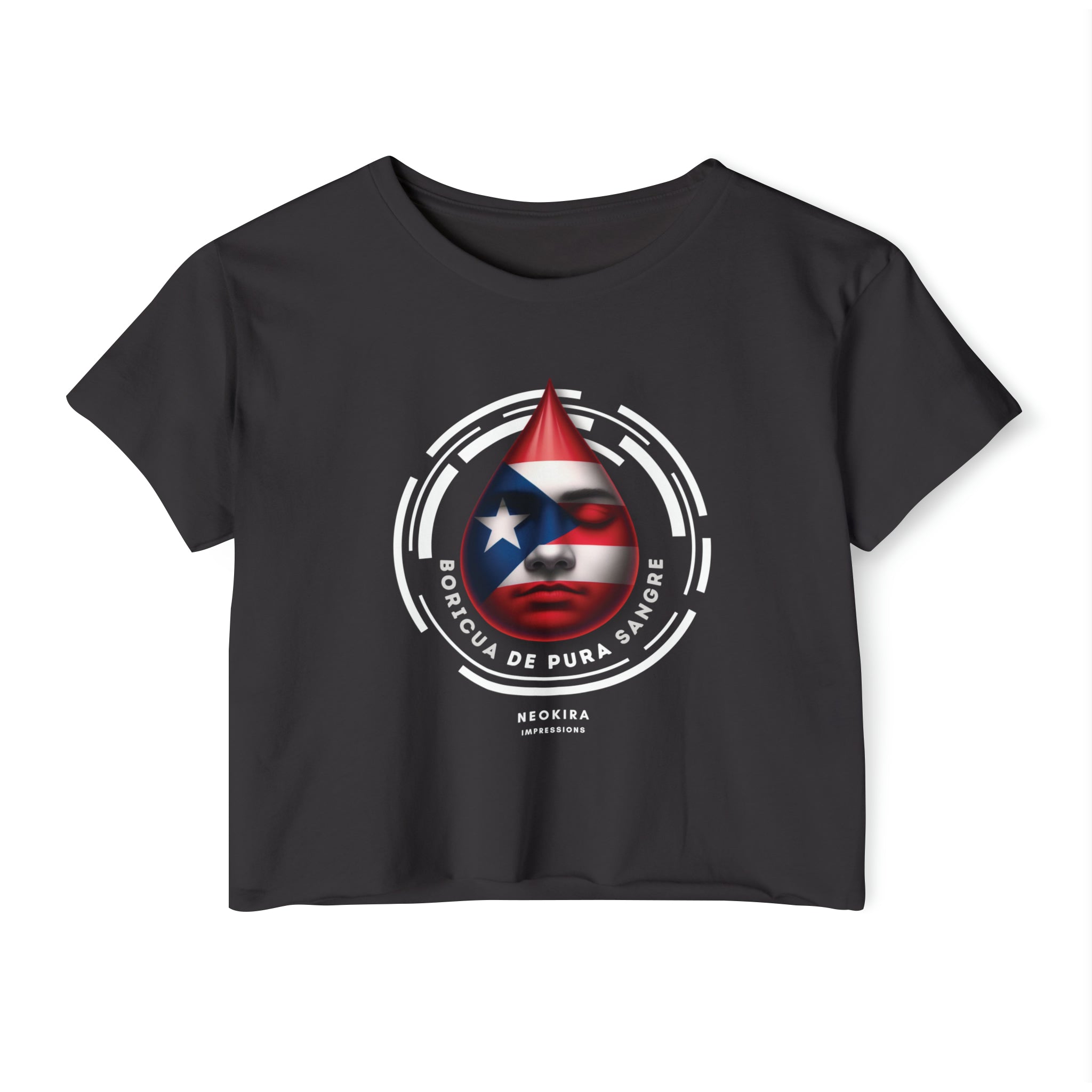 BORICUA DE PURA SANGRE Women's Festival Crop Top - NeoKira Unlimited