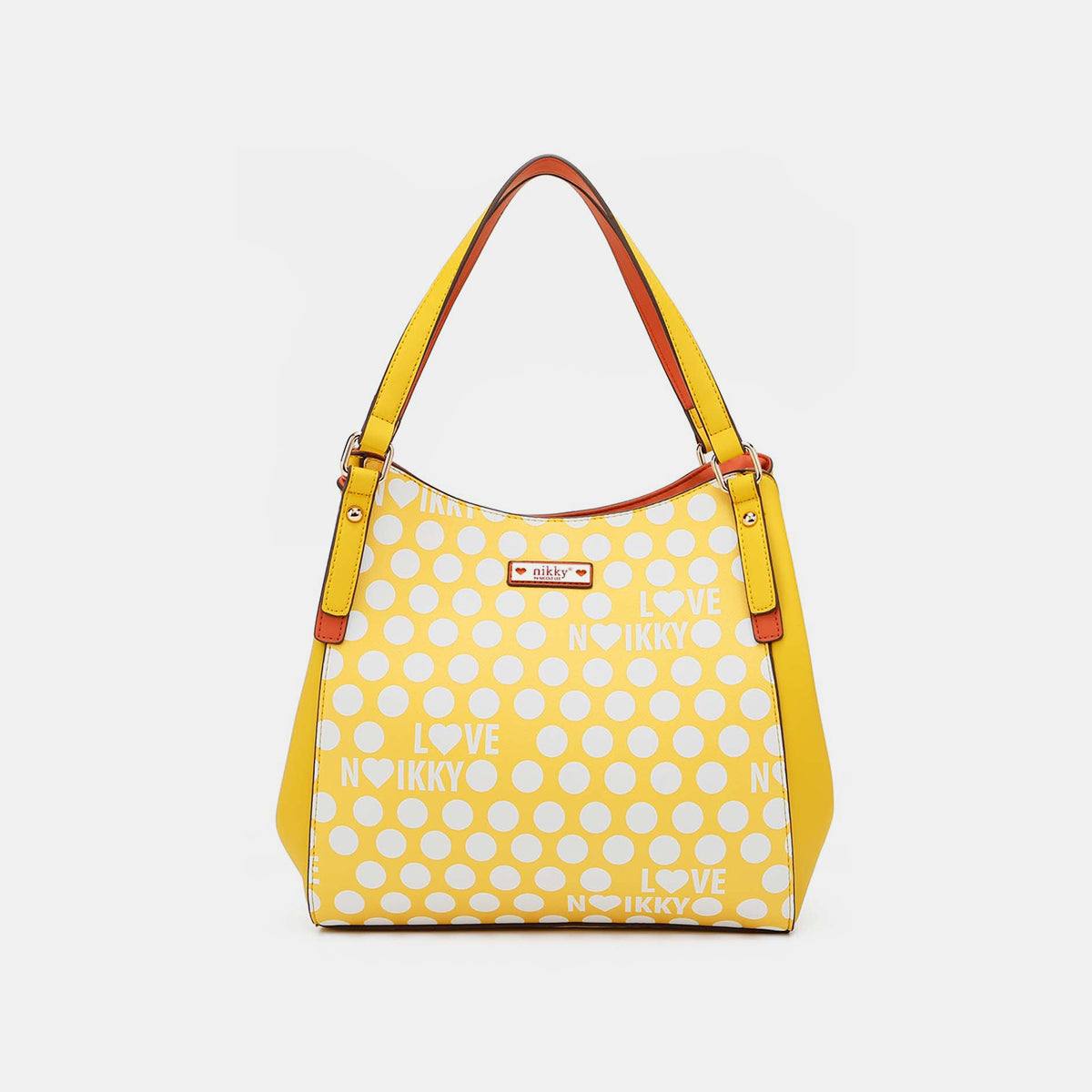 Nicole Lee USA Contrast Polka Dot Handbag Handbag Trendsi Yellow One Size 