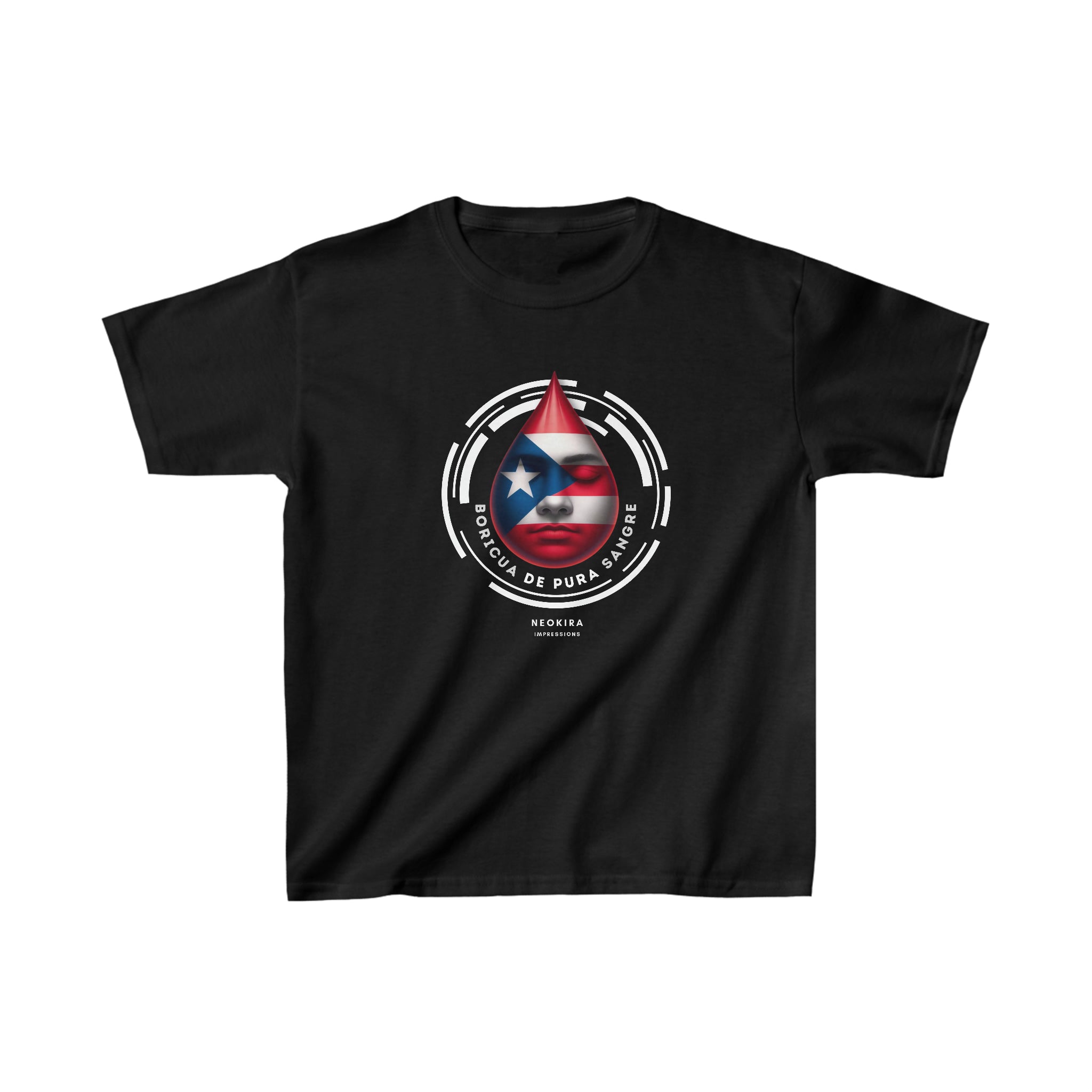 BORICUA DE PURA SANGRE Kids Heavy Cotton™ Tee Kids clothes Printify XS Black 