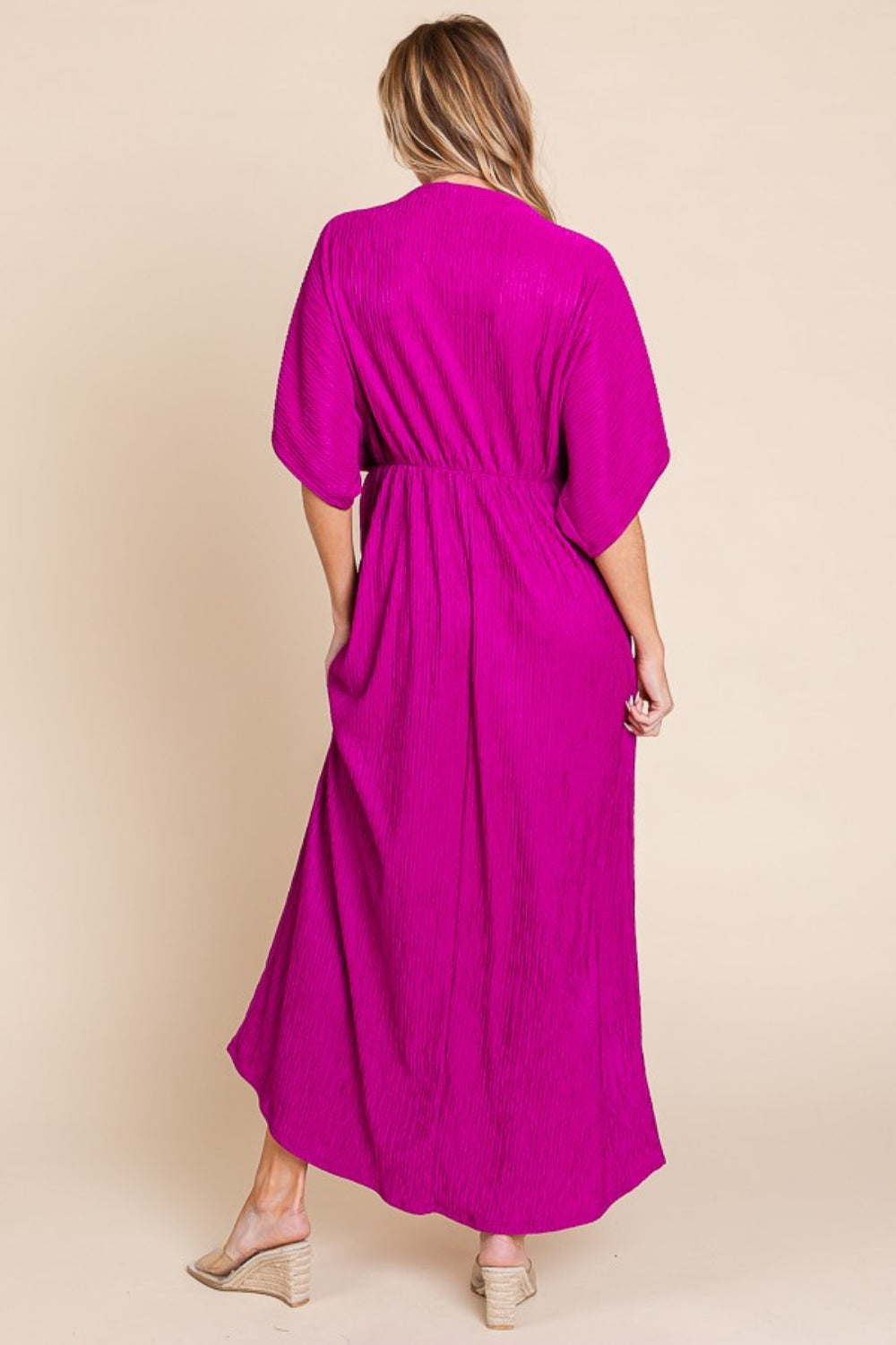 BOMBOM Surplice Maxi Dress with Pockets - NeoKira Unlimited