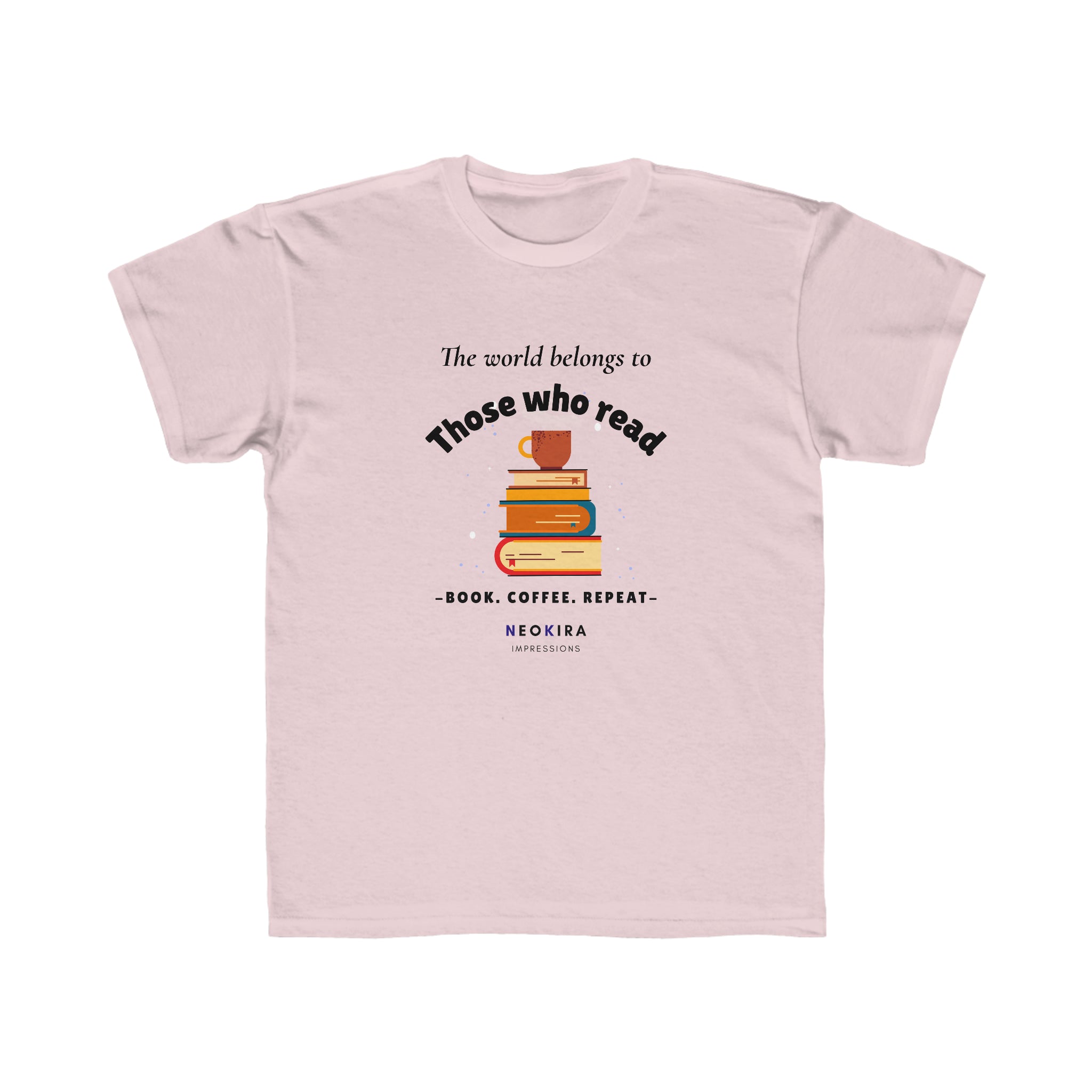 THE WORLD BELONG TO THOSE WHO READ Kids Regular Fit Tee Kids clothes Printify Soft Pink XS 