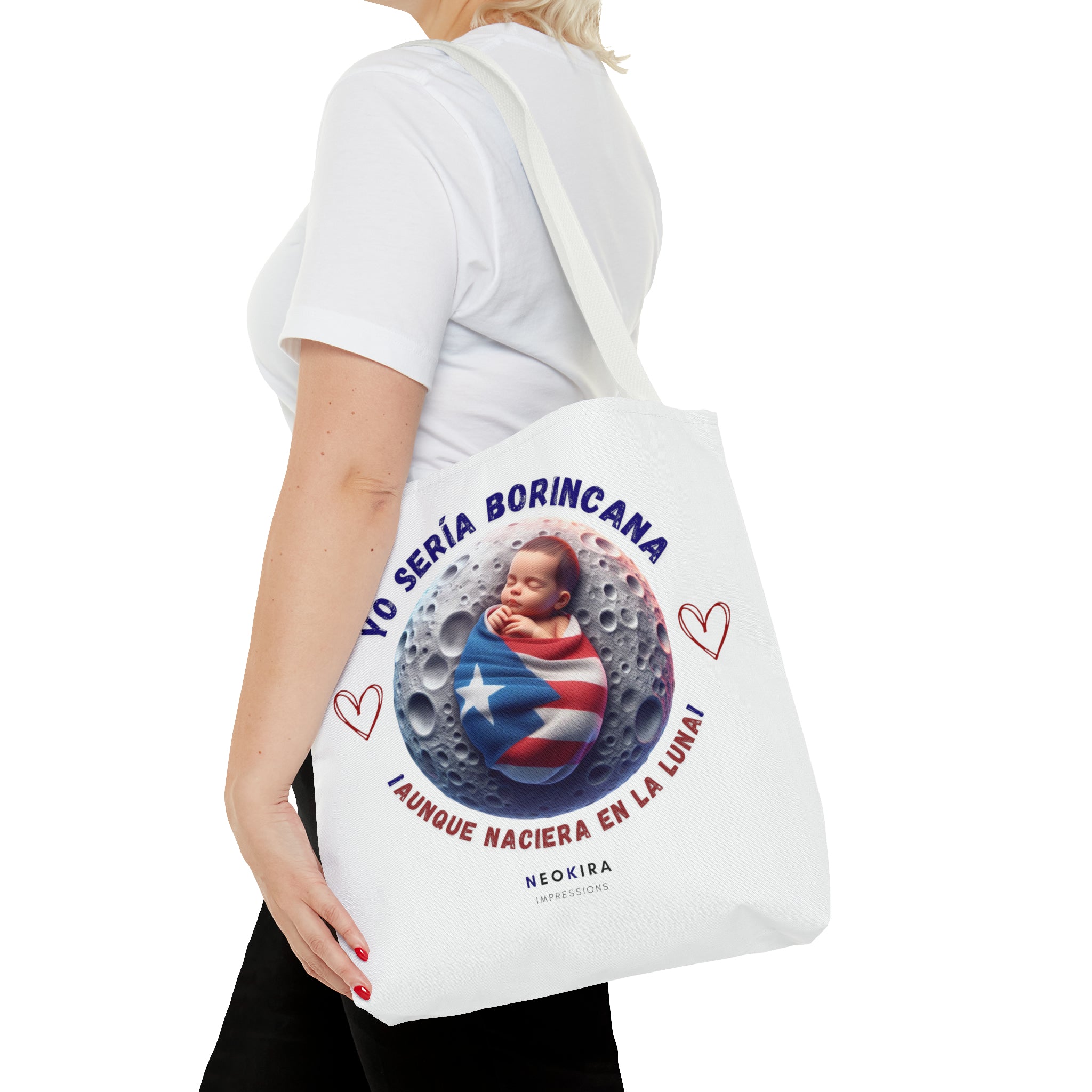 YO SERIA BORINCANA AUNQUE... Tote Bag Tote Bag Printify   