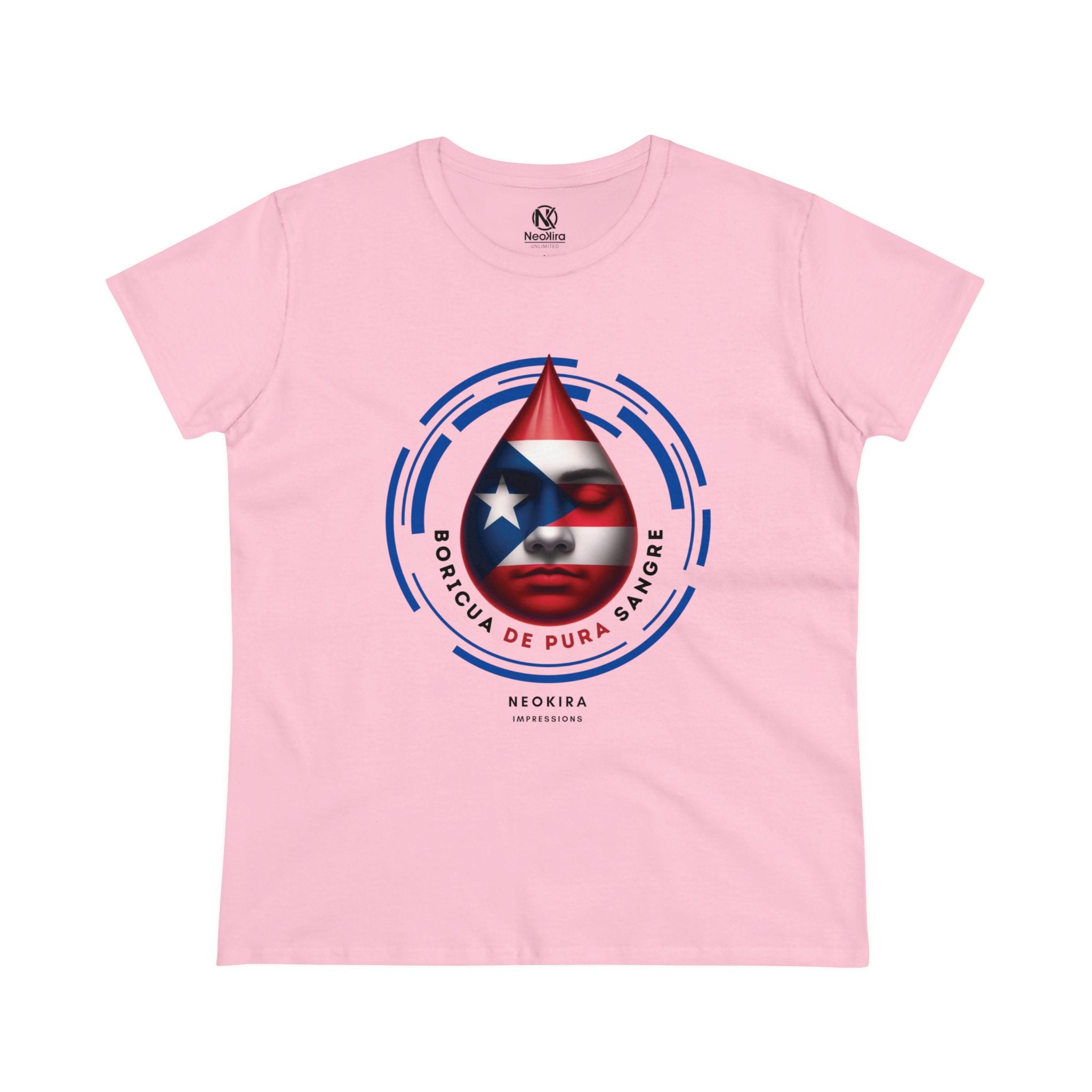 BORICUA DE PURA SANGRE Women's Midweight Cotton Tee - NeoKira Unlimited