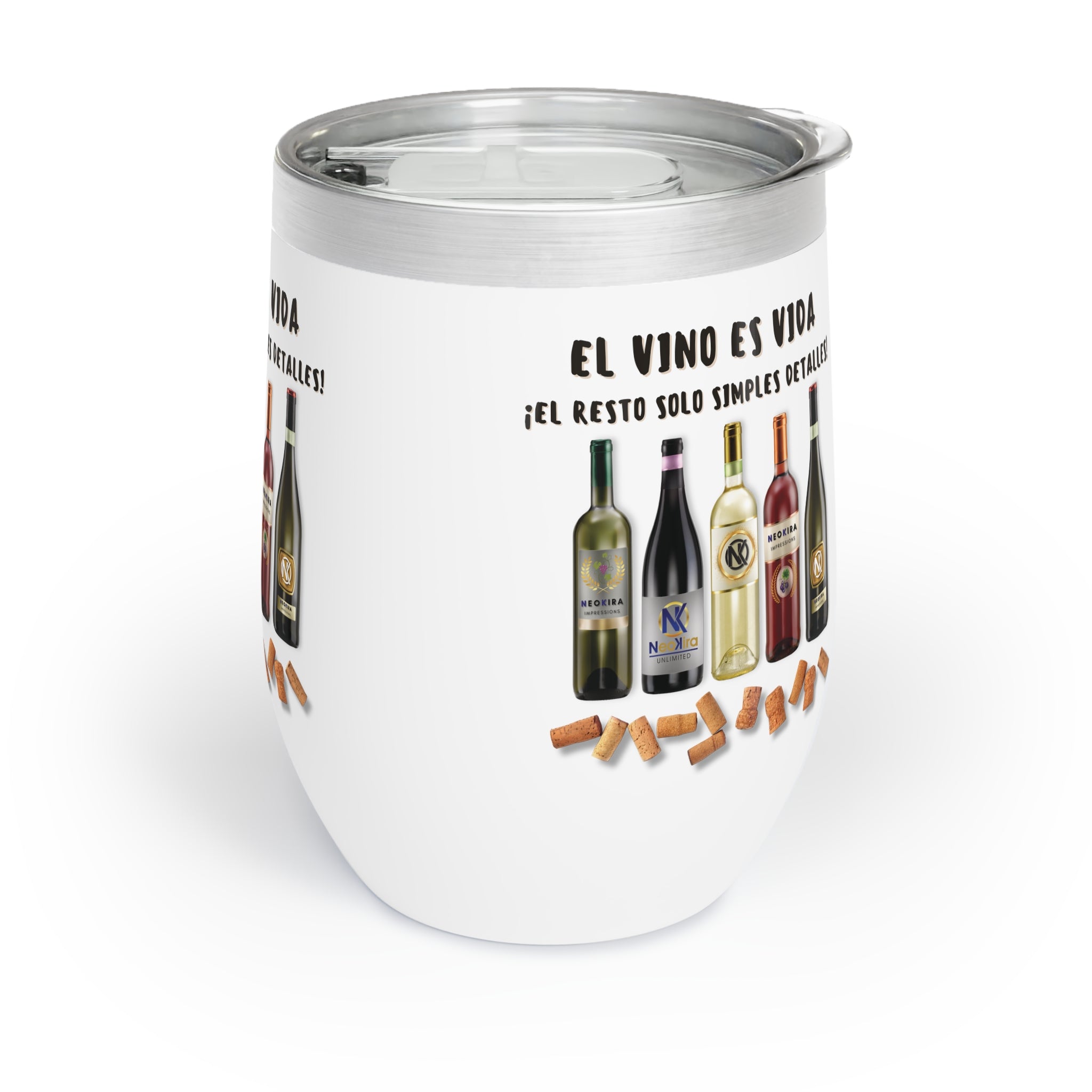 EL VINO ES VIDA Chill Wine Tumbler Wine Tumbler Printify   