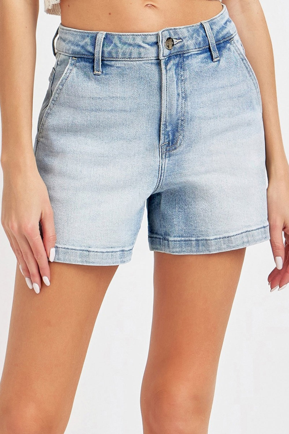 Risen Full Size High Rise Denim Shorts - NeoKira Unlimited
