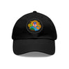 SOY DE AQUI Dad Hat with Leather Patch (Round) Caps Printify Black / Black patch Circle One size