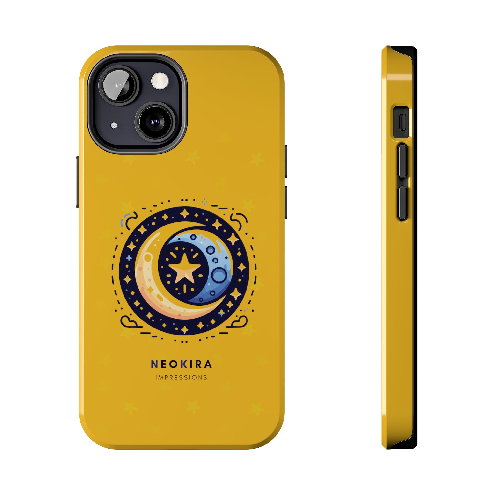 MOON AND STARS (YELLOW) Tough Phone Cases Phone Case Printify   