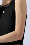 Ninexis Ribbed Round Neck Tank Tank Top Trendsi   