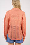 VERY J Button Up Long Sleeve Lace Shirt Shirt Trendsi   