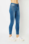 Judy Blue Full Size Cuffed Hem Low Waist Skinny Jeans Jeans Trendsi   