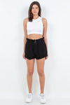 American Bazi High Waist Paper Bag Shorts High Waist Shorts Trendsi   