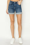 RISEN High Rise Cuffed Denim Shorts Denim Shorts Trendsi   