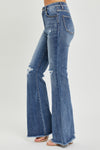 RISEN High Waist Distressed Fare Jeans Jeans Trendsi   