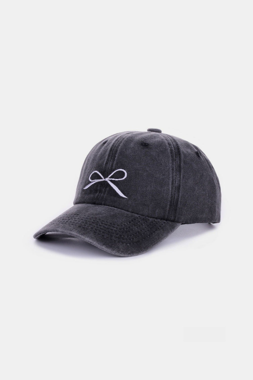 Zenana Bow Embroidered Washed Cotton Caps Caps Trendsi   