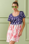 BiBi American Flag Theme Tee Dress Mini Dress Trendsi   