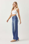 RISEN High Waist Raw Hem Wide Leg Jeans Jeans Trendsi   