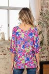 Sew In Love Full Size V-Neck Floral Half Sleeve Top Top Trendsi   