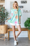 HOPELY Floral Waffle Oversize T-Shirt T-Shirt Trendsi   