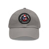 BORICUA DE PURA SANGRE Dad Hat with Leather Patch (Round) Caps Printify Grey / Black patch Circle One size