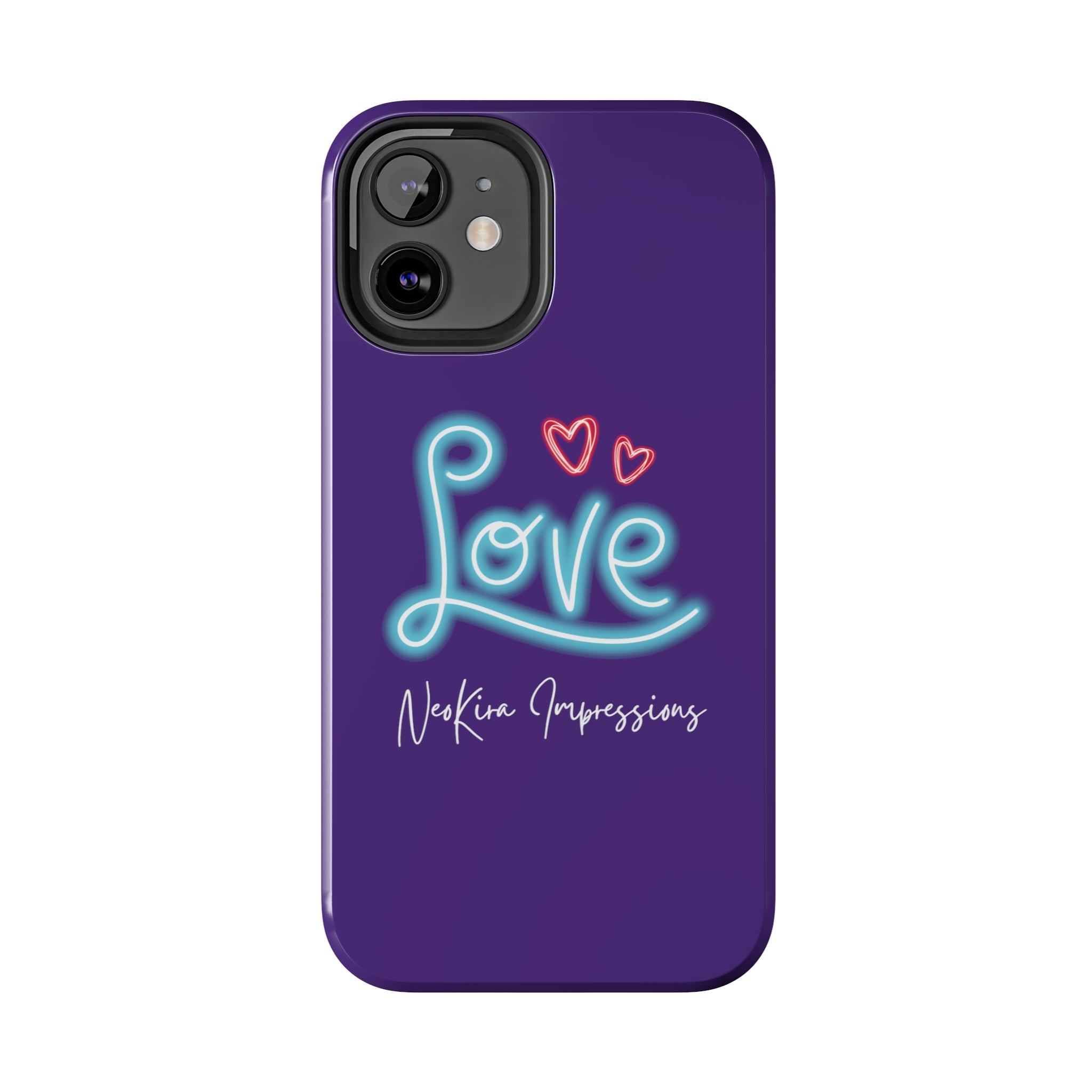 NEON LOVE PURPLE Tough Phone Cases Phone Case Printify   