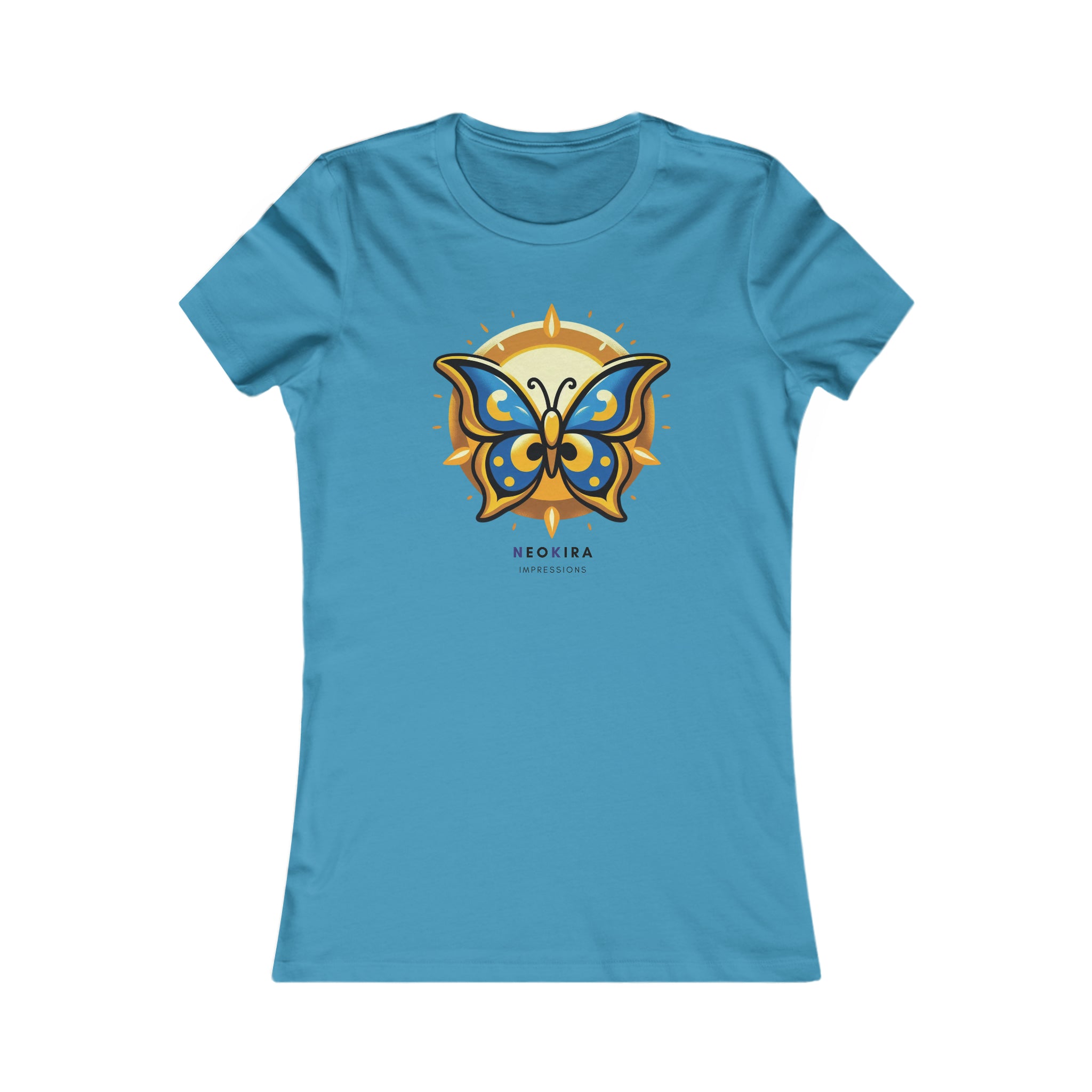 BUTTERFLY Women's Favorite Tee T-Shirt Printify S Aqua 