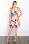 Be Stage Abstract Print Ruffle Hem Mini Dress with Pockets Mini Dress Trendsi   