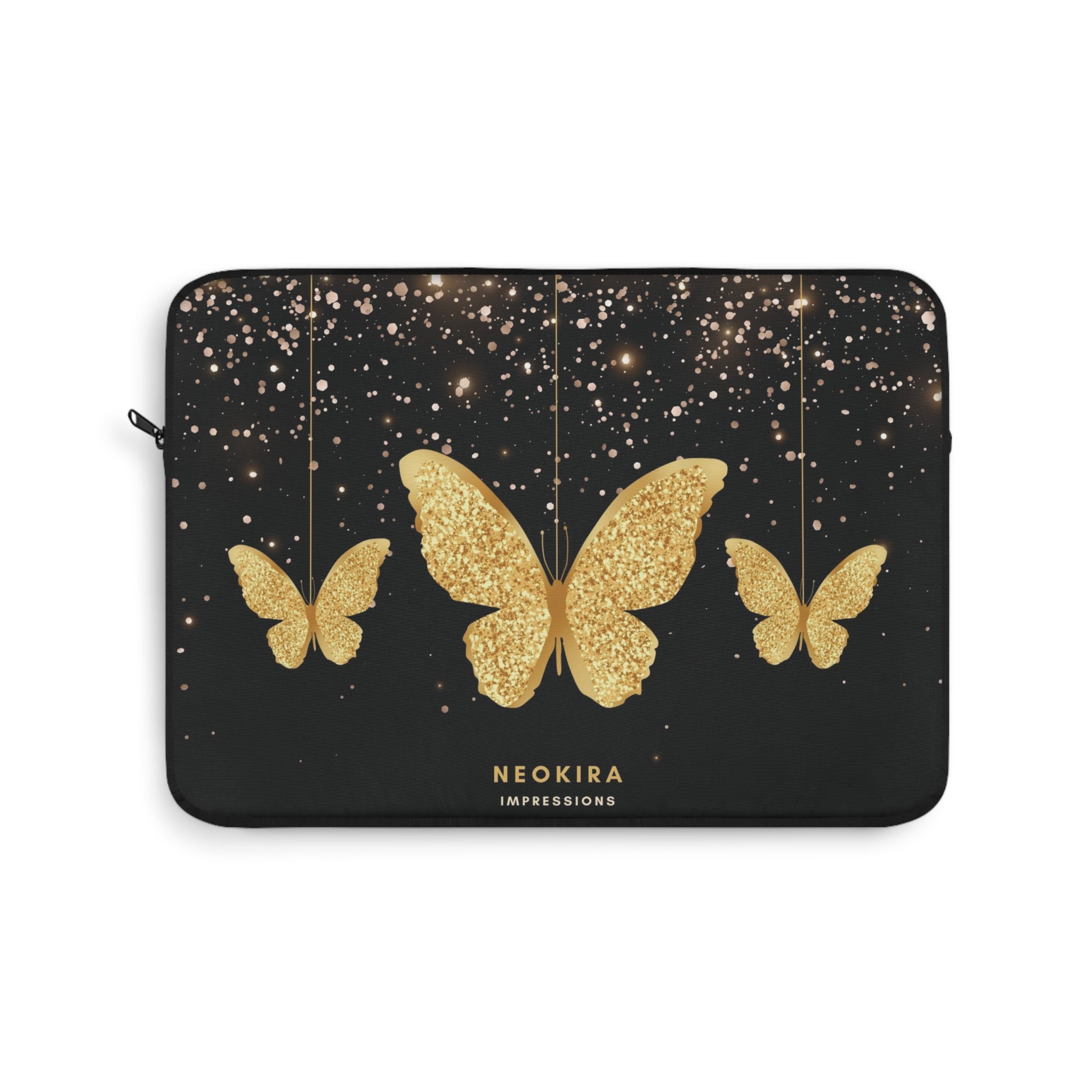 GOLDEN BUTTERFLIES Laptop Sleeve Laptop Sleeve Printify 13