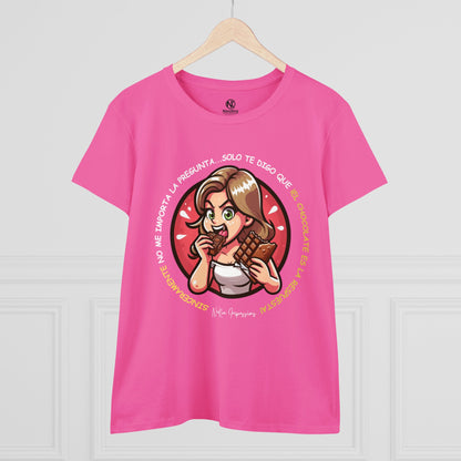 EL CHOCOLATE ES LA SOLUCION Women's Midweight Cotton Tee - NeoKira Unlimited