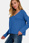 Zenana Dropped Shoulder Long Sleeve T-Shirt T-Shirt Trendsi   