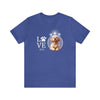 DOG LOVE Unisex Jersey Short Sleeve Tee T-Shirt Printify Heather True Royal XS 