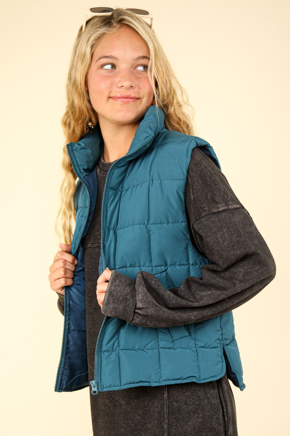 VERY J Zip Up Puffer Padded Warm Vest - NeoKira Unlimited
