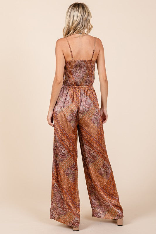 Mittoshop Paisley Patchwork Print Satin Wide Leg Pants - NeoKira Unlimited