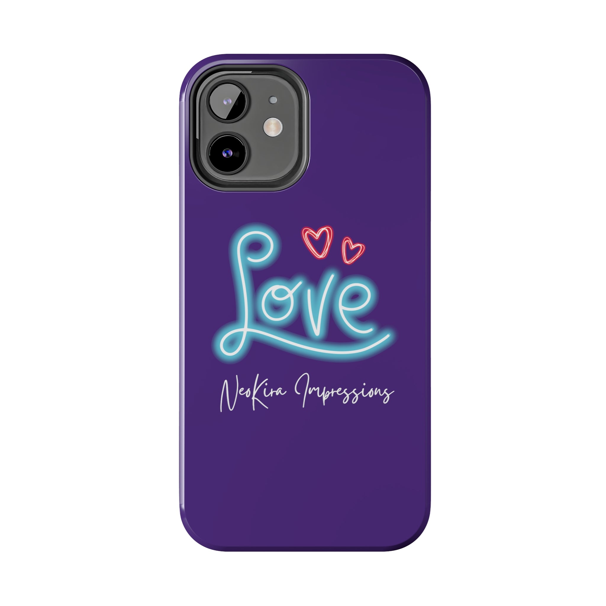 NEON LOVE PURPLE Tough Phone Cases Phone Case Printify   