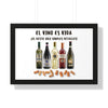 EL VINO ES VIDA Framed Horizontal Poster Poster Printify   