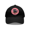 MEH Dad Hat with Leather Patch (Round) Caps Printify Black / Pink patch Circle One size