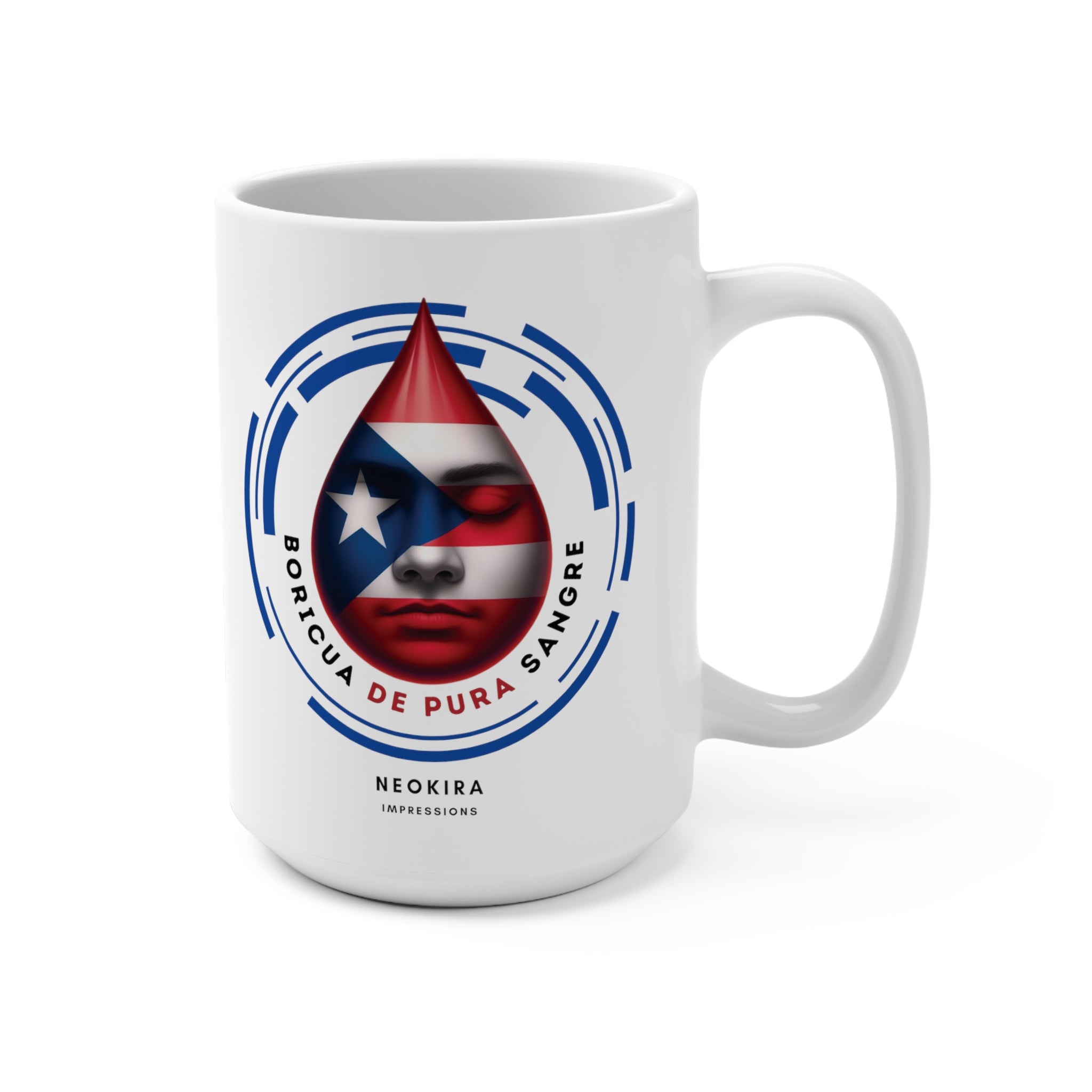 BORICUA DE PURA SANGRE Mug 15oz 15oz Mug Printify   