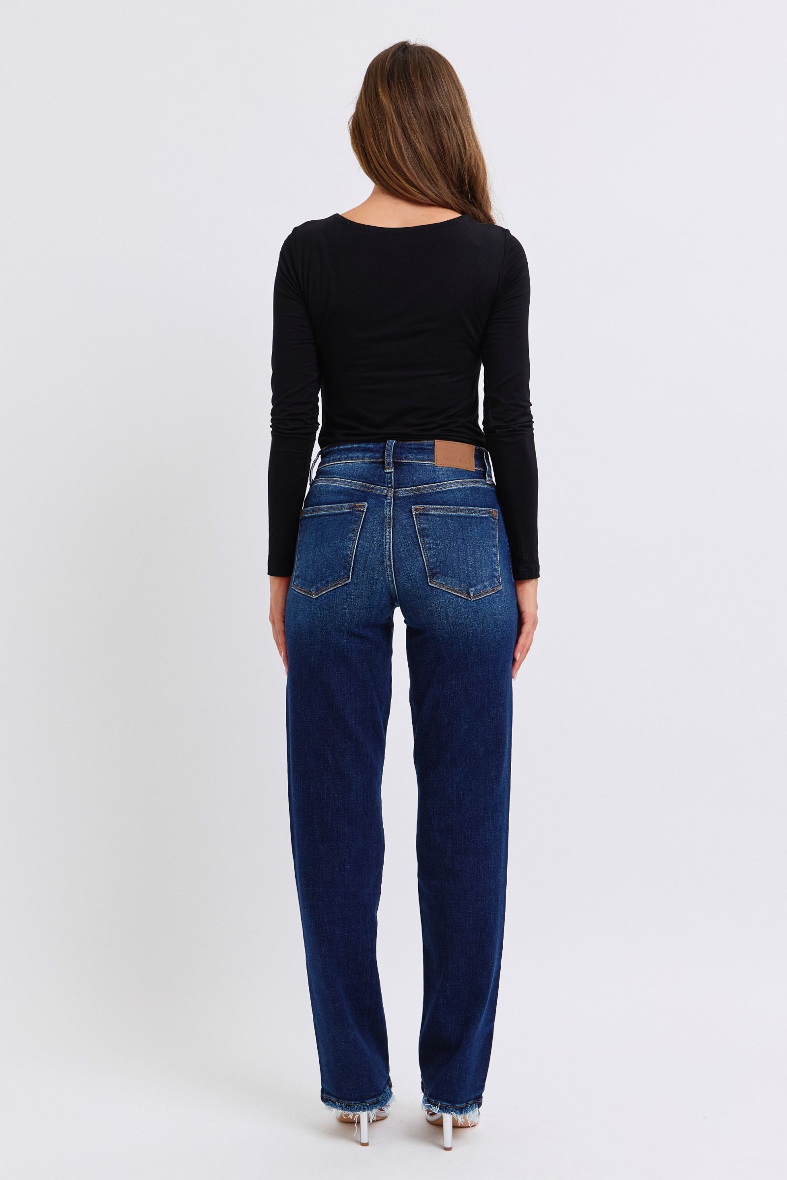 Judy Blue Full Size Raw Hem Straight Leg Jeans - NeoKira Unlimited