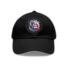 YO SERIA BORINCANA Dad Hat with Leather Patch (Round) Caps Printify Black / Black patch Circle One size