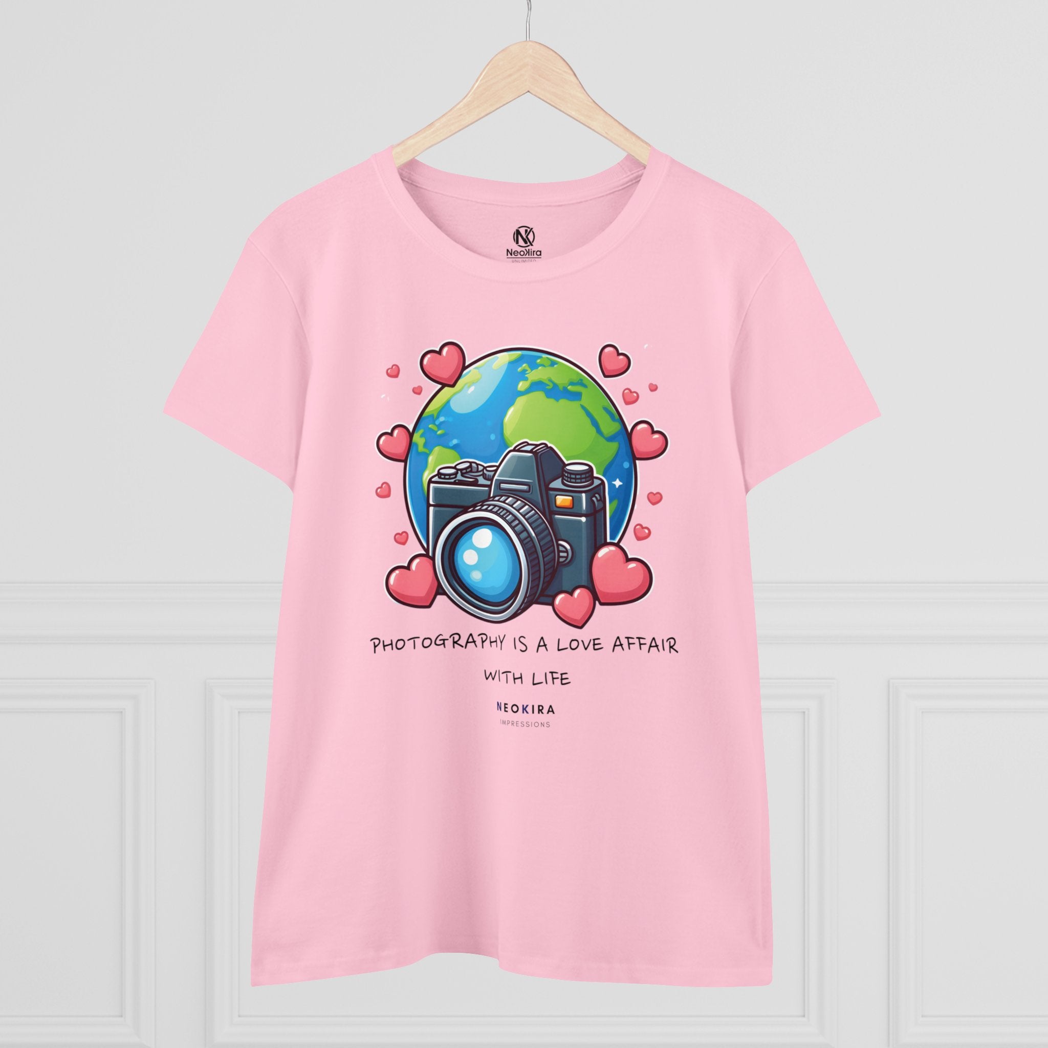 PHOTOGRAPHY IS A LOVE AFFAIR WITH LIFE - Women's Midweight Cotton Tee T-Shirt Printify   