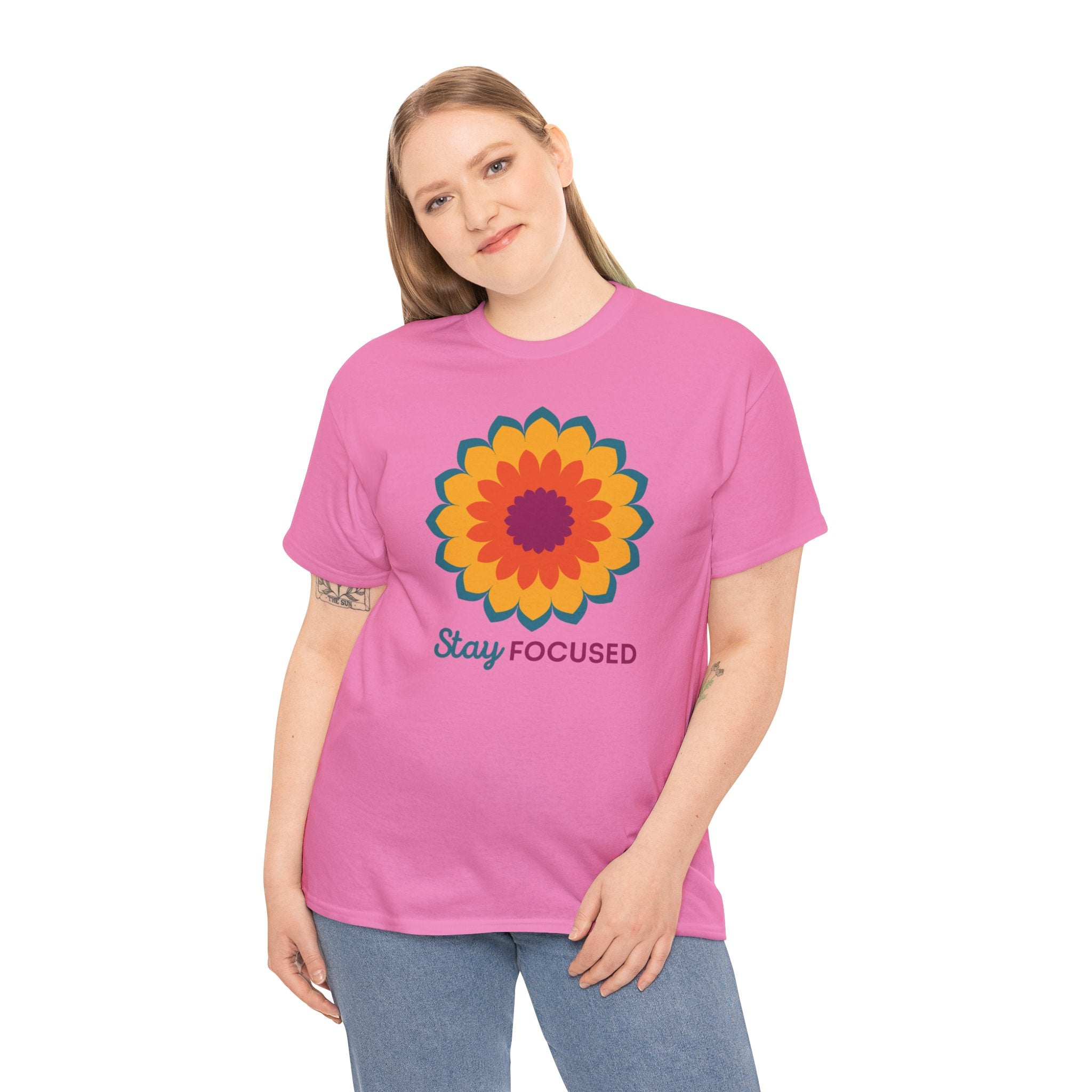 STAY FOCUSED Unisex Heavy Cotton Tee T-Shirt Printify   