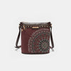 Nicole Lee USA Metallic Stitching Embroidery Inlaid Rhinestone Crossbody Bag Crossbody Bag Trendsi Wine One Size 