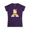 HAMSTER AND RAINBOW Women's Softstyle Tee T-Shirt Printify Purple S 