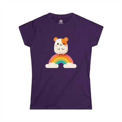 HAMSTER AND RAINBOW Women's Softstyle Tee - NeoKira Unlimited