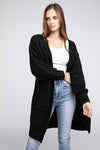 BiBi Twist Knitted Open Front Cardigan With Pockets Cardigan BiBi BLACK S 