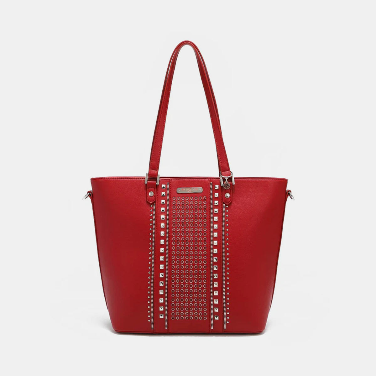 Nicole Lee USA Studded Decor Tote Bag Handbag Trendsi Red One Size 