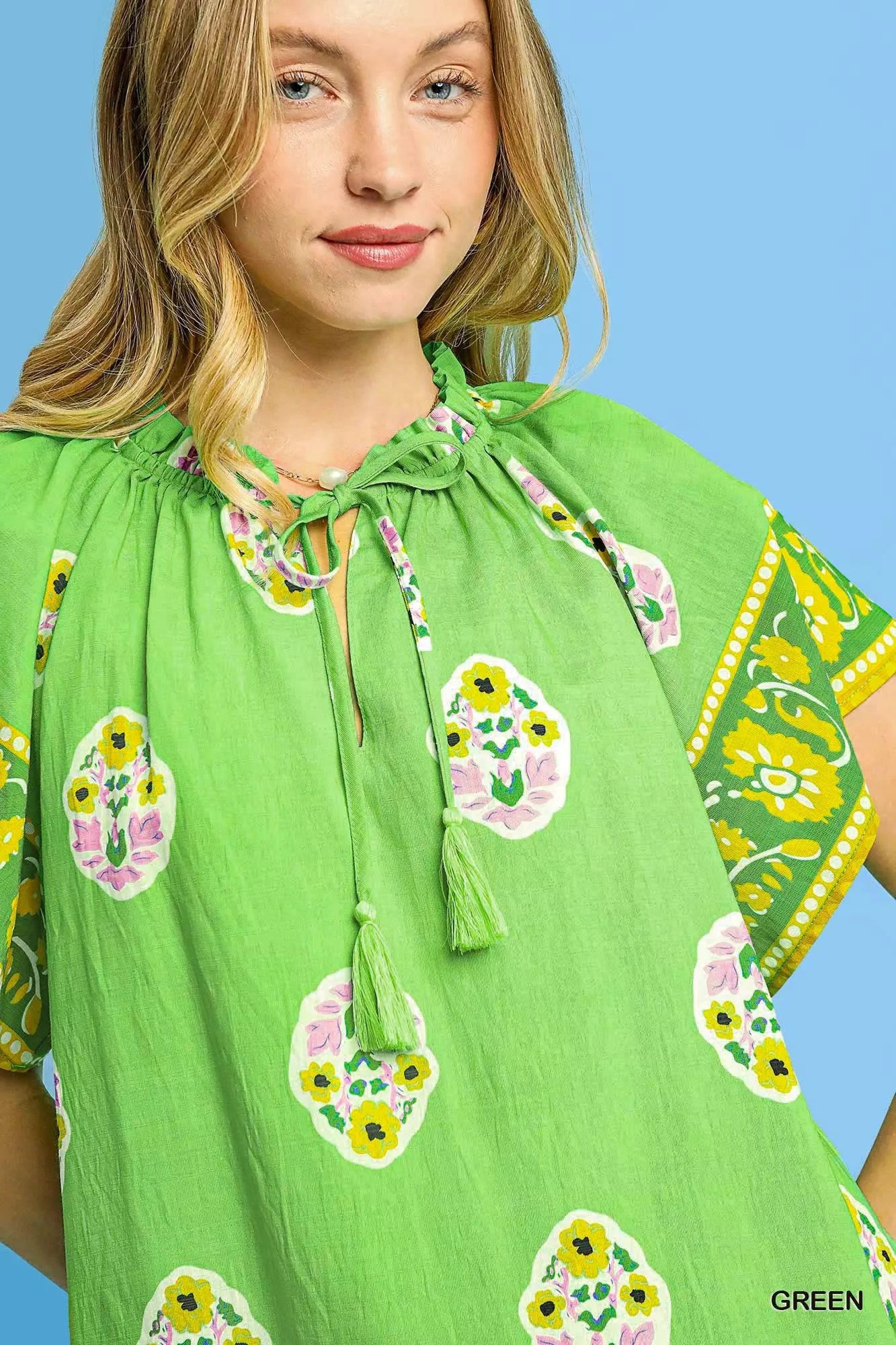 Umgee Boho Bloom Border Top - NeoKira Unlimited