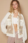 POL Eyelet Flower Pearl Detail Lace Patchwork Shirt - NeoKira Unlimited