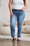 Judy Blue Full Size Release Hem Cropped Bootcut Jeans Jeans Trendsi   