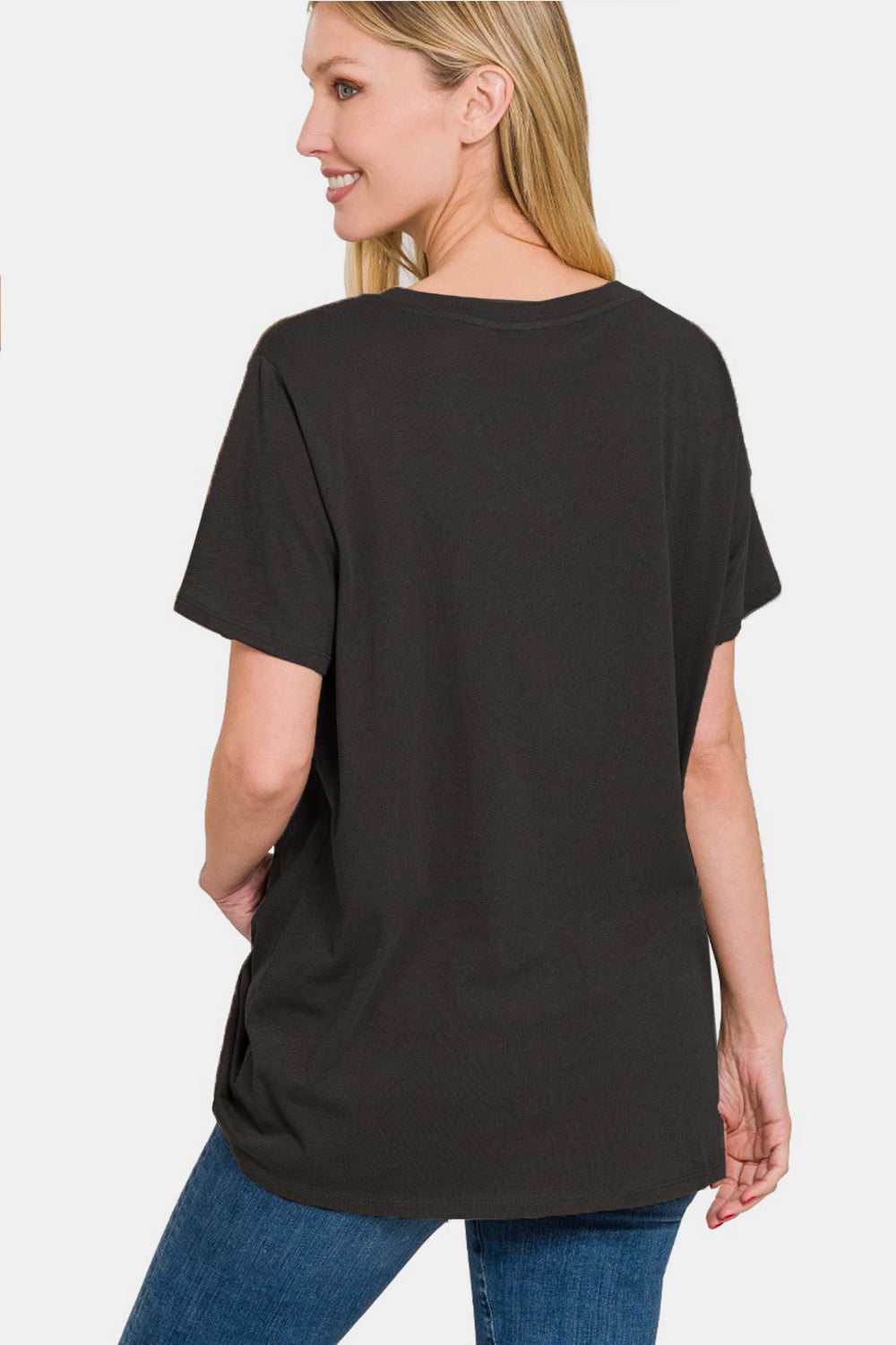 Zenana Full Size V-Neck Short Sleeve T-Shirt T-Shirt Trendsi   