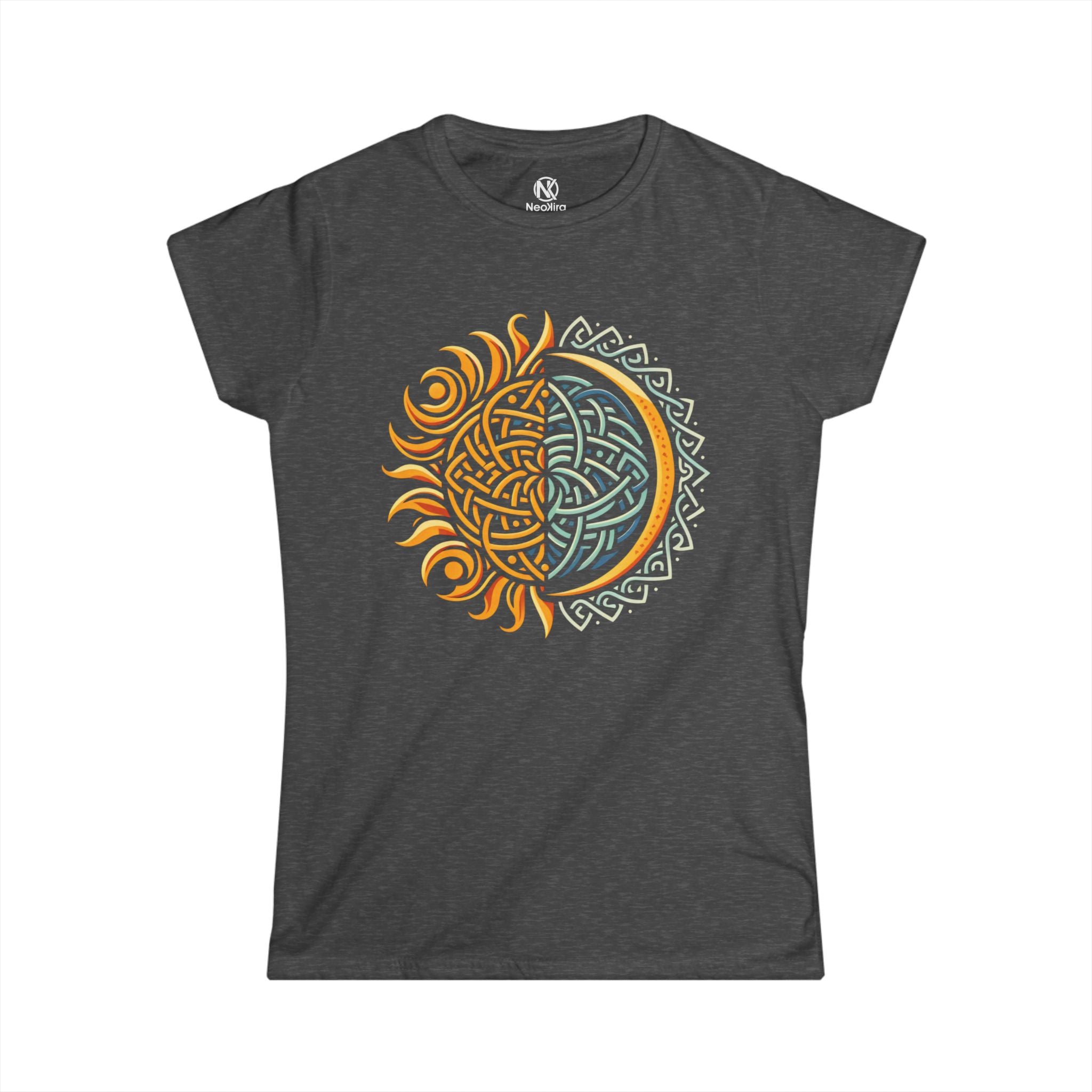 CELTIC SUN & MOON Women's Softstyle Tee T-Shirt Printify Dark Heather S 